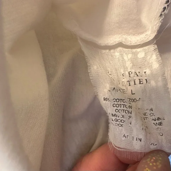 VINTAGE Jean Paul Gaultier White Tee with Red sequined Graphic - Picture 6 of 6